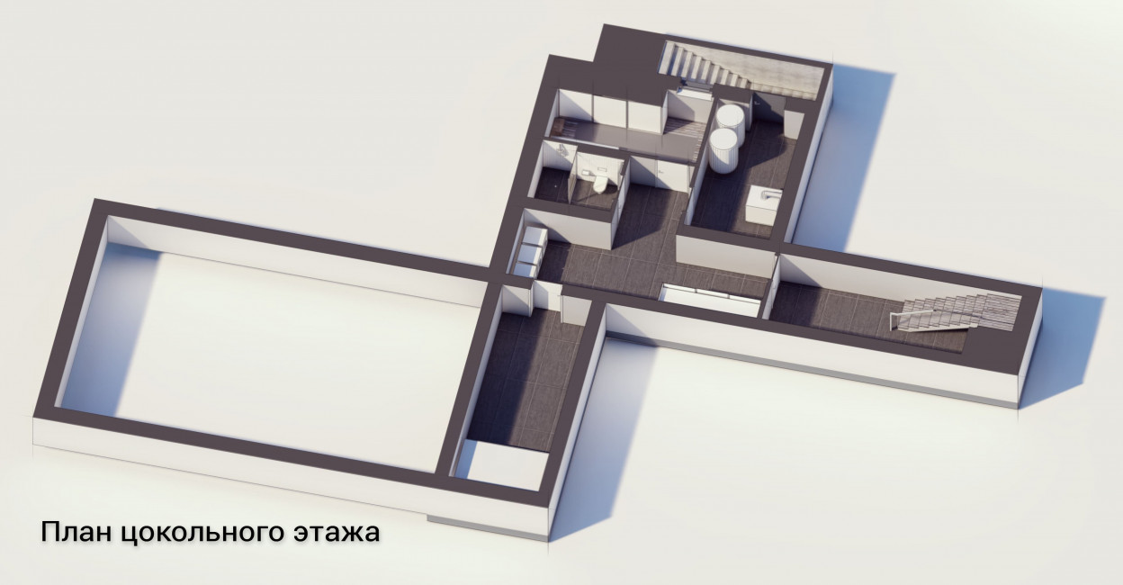 3-D план цокольного этажа тип 3