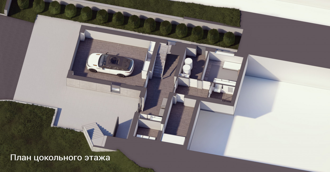 3-D план цокольного этажа тип 4