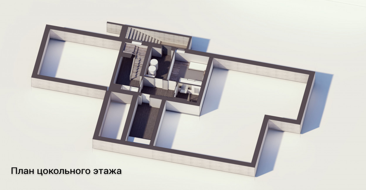 3-D план цокольного этажа тип 5